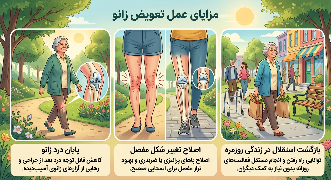 مزایای عمل تعویض زانو